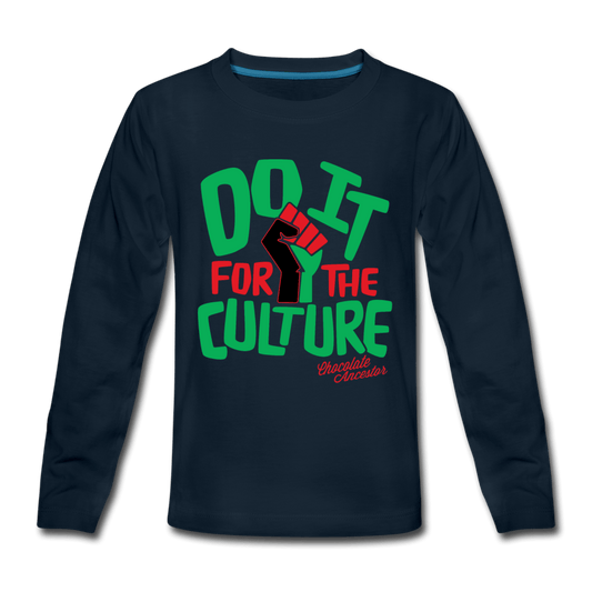 Do It For the Culture Kids' Premium Long Sleeve T-Shirt - Chocolate Ancestor