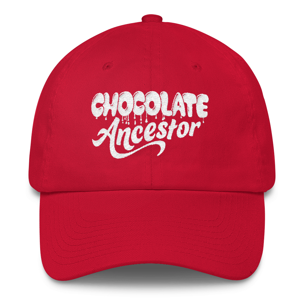 Dripping Chocolate Ancestor (White) Cotton Cap - Chocolate Ancestor