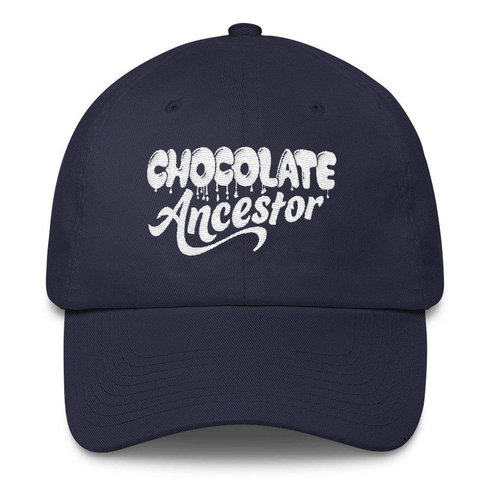 Dripping Chocolate Ancestor (White) Cotton Cap - Chocolate Ancestor