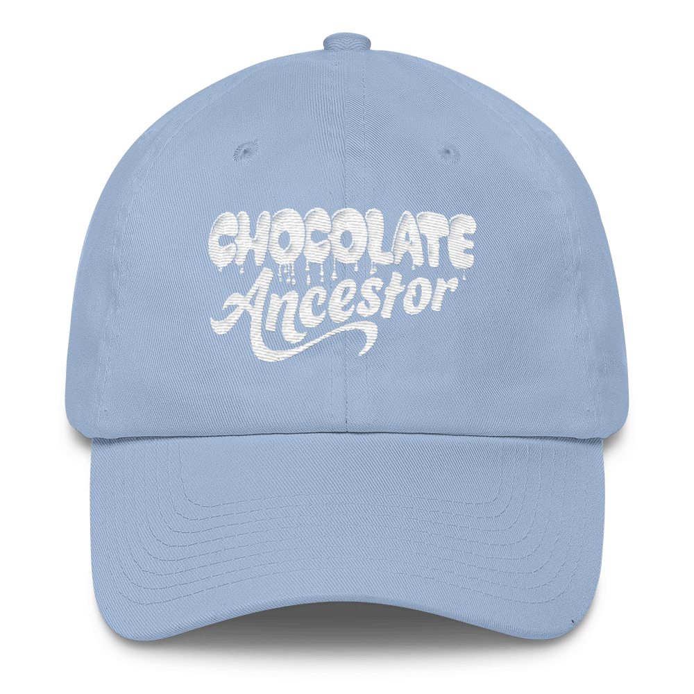 Dripping Chocolate Ancestor (White) Cotton Cap - Chocolate Ancestor