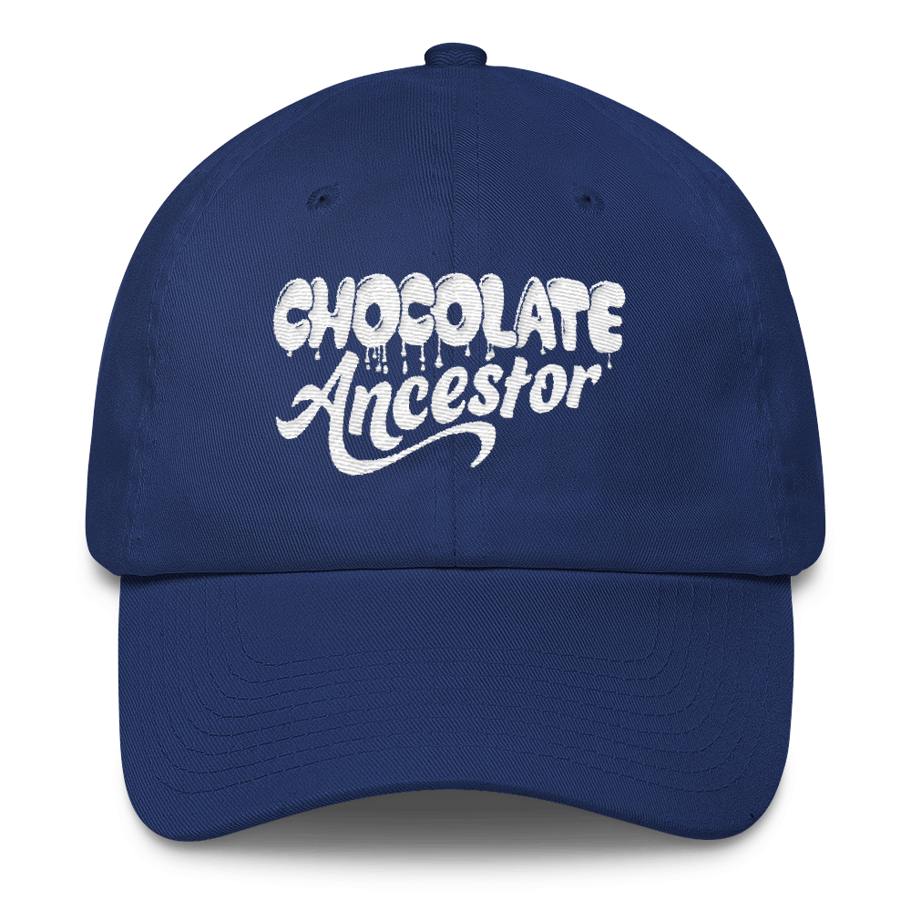 Dripping Chocolate Ancestor (White) Cotton Cap - Chocolate Ancestor