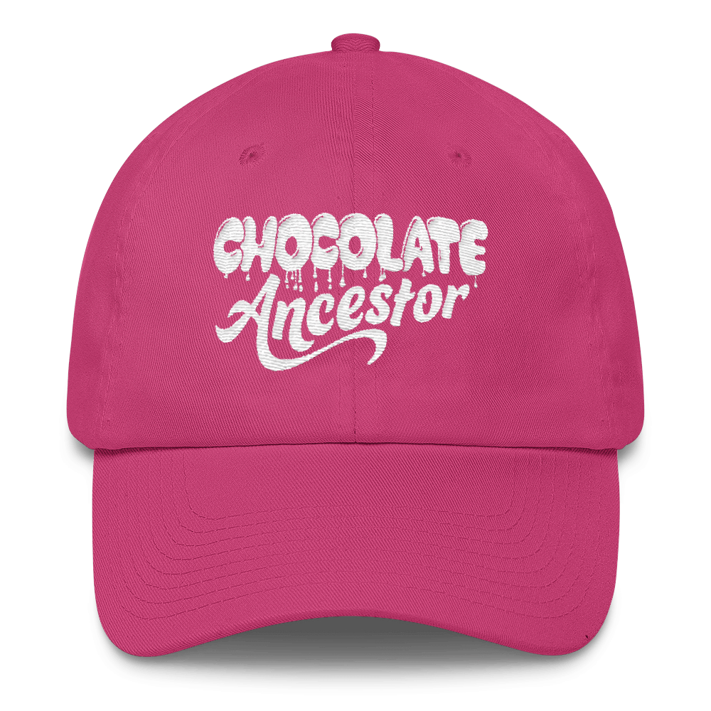 Dripping Chocolate Ancestor (White) Cotton Cap - Chocolate Ancestor