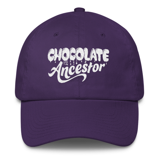 Dripping Chocolate Ancestor (White) Cotton Cap - Chocolate Ancestor