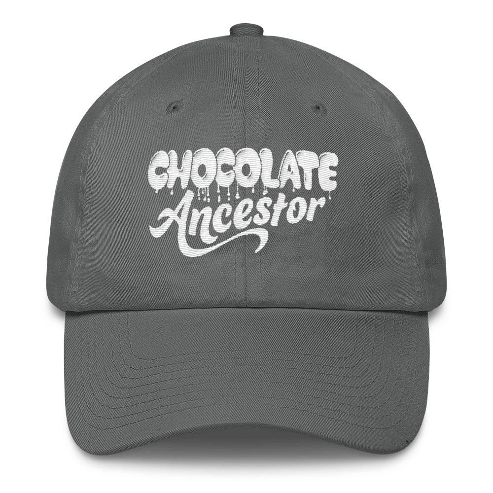 Dripping Chocolate Ancestor (White) Cotton Cap - Chocolate Ancestor