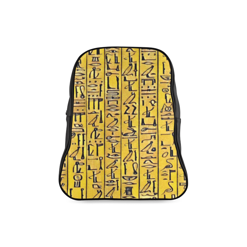 Egyptian Hieroglyphics Leather Bookbag - Chocolate Ancestor