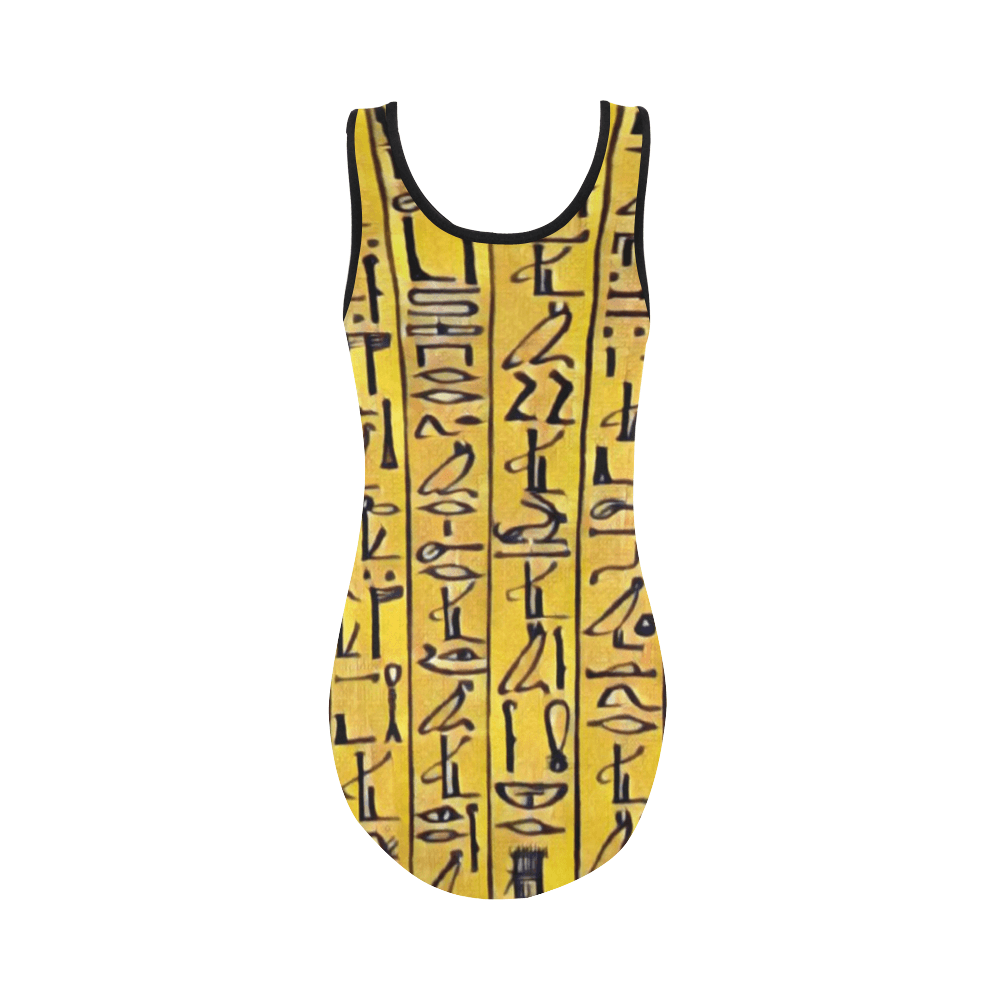 Egyptian Hieroglyphics One Piece Swimsuit - Chocolate Ancestor