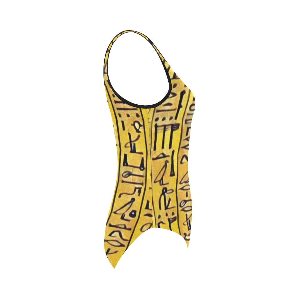 Egyptian Hieroglyphics One Piece Swimsuit - Chocolate Ancestor