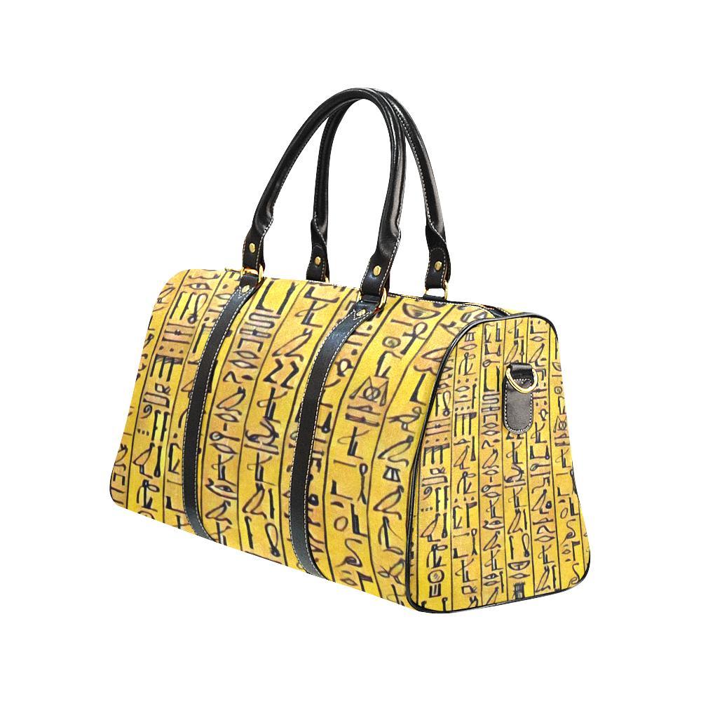 Egyptian Hieroglyphics Waterproof Travel Bag - Chocolate Ancestor