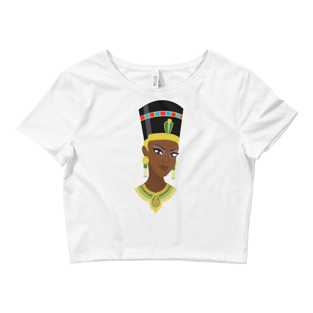 Egyptian Queen Ladies Crop Tee - Chocolate Ancestor