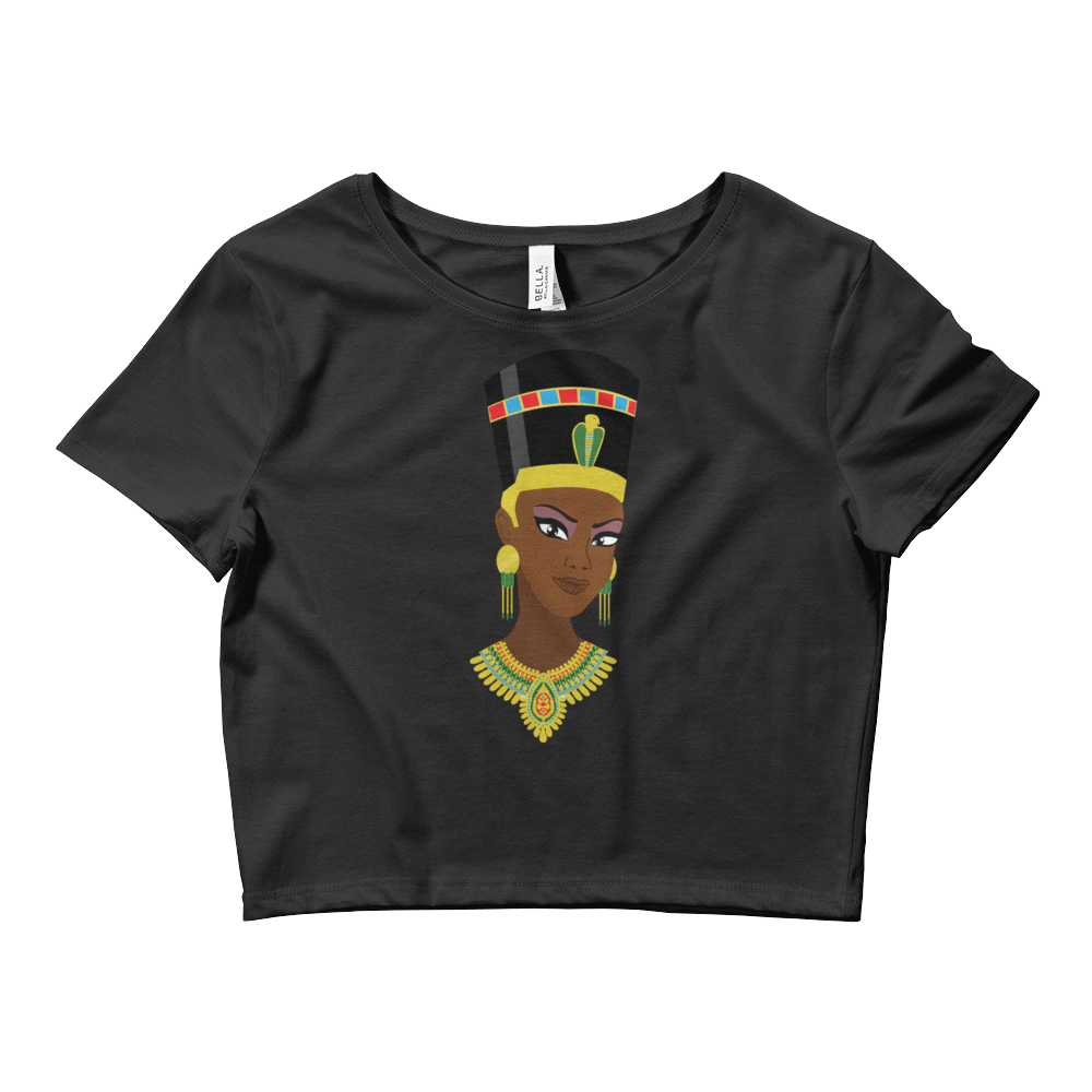 Egyptian Queen Ladies Crop Tee - Chocolate Ancestor