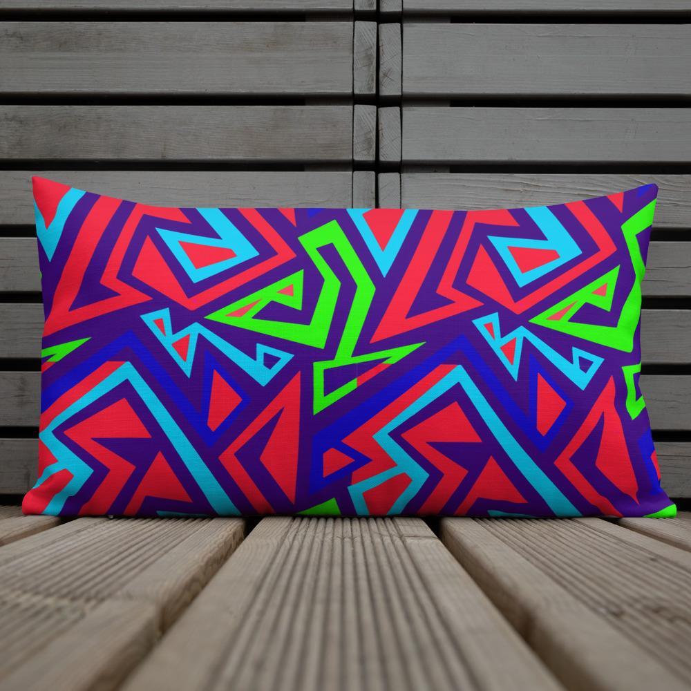 Electric Geometric Premium Pillow - Chocolate Ancestor