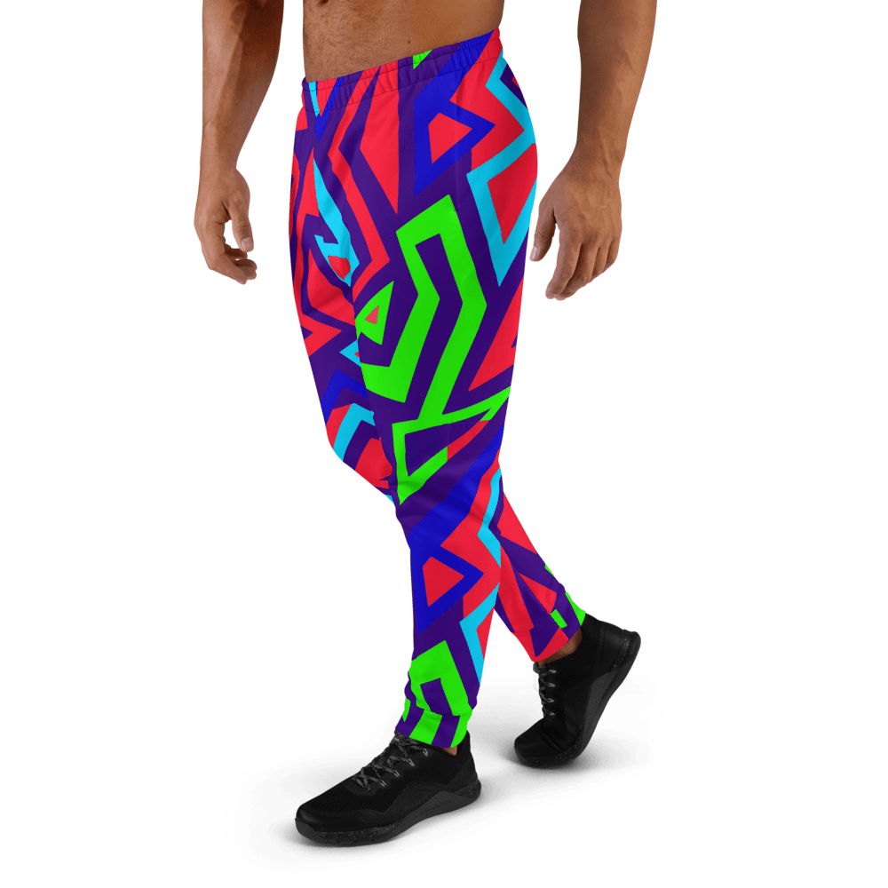 Electric Geometric Unisex Joggers - Chocolate Ancestor