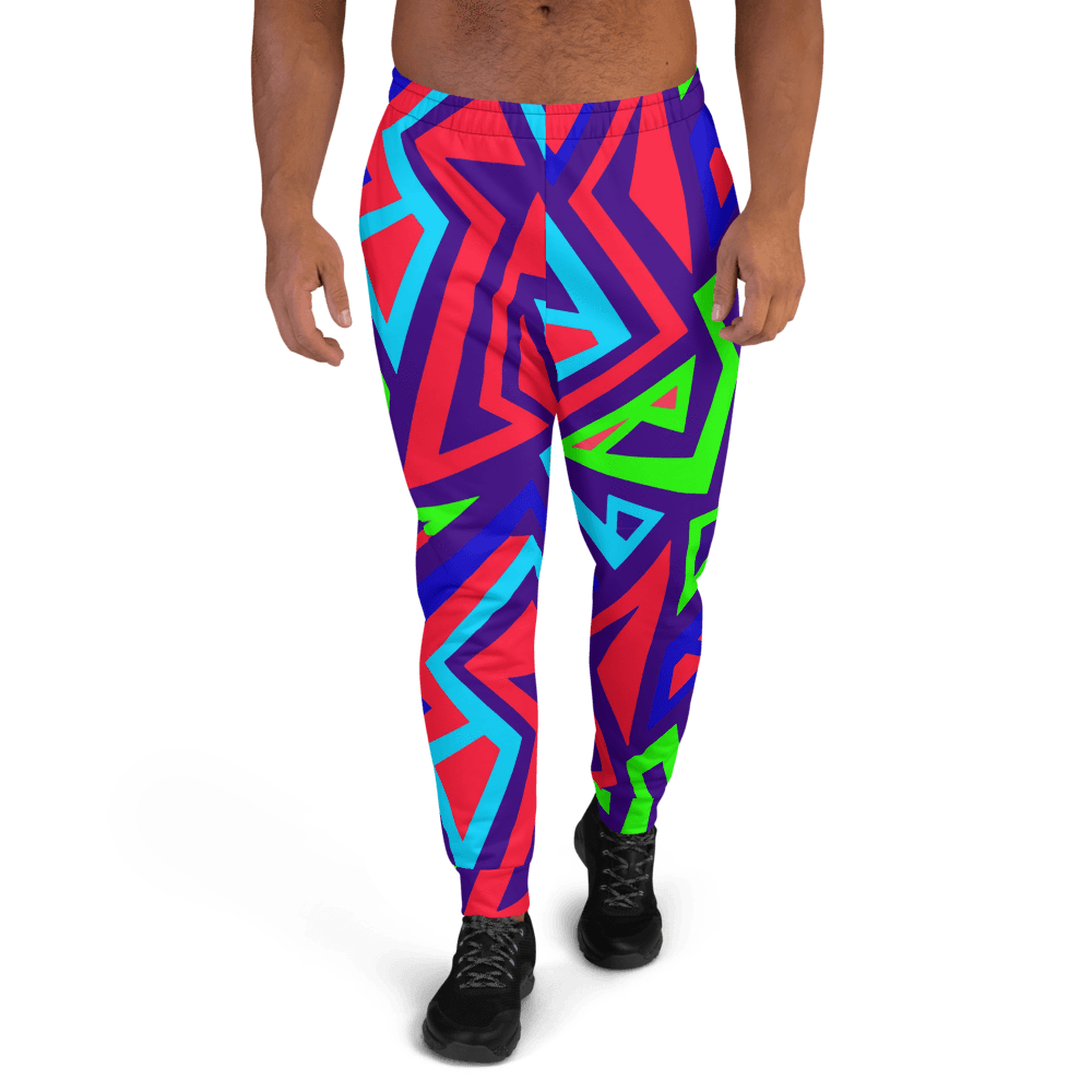 Electric Geometric Unisex Joggers - Chocolate Ancestor