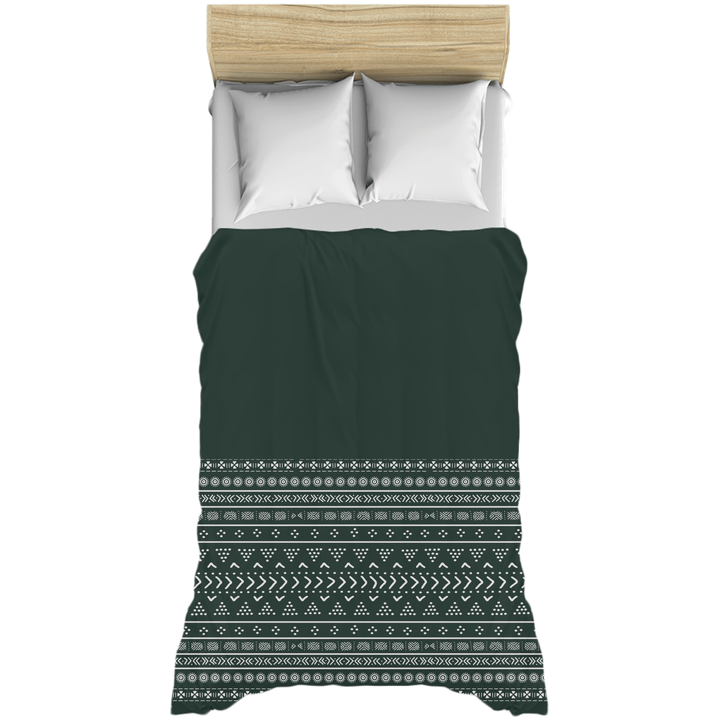 Emerald Mudcloth Boho Duvet Cover - Chocolate Ancestor