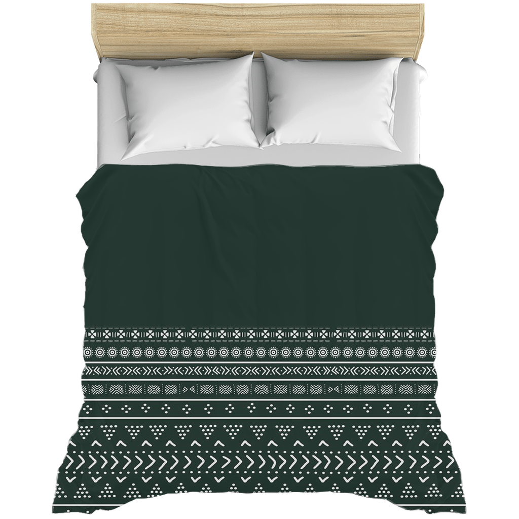 Emerald Mudcloth Boho Duvet Cover - Chocolate Ancestor