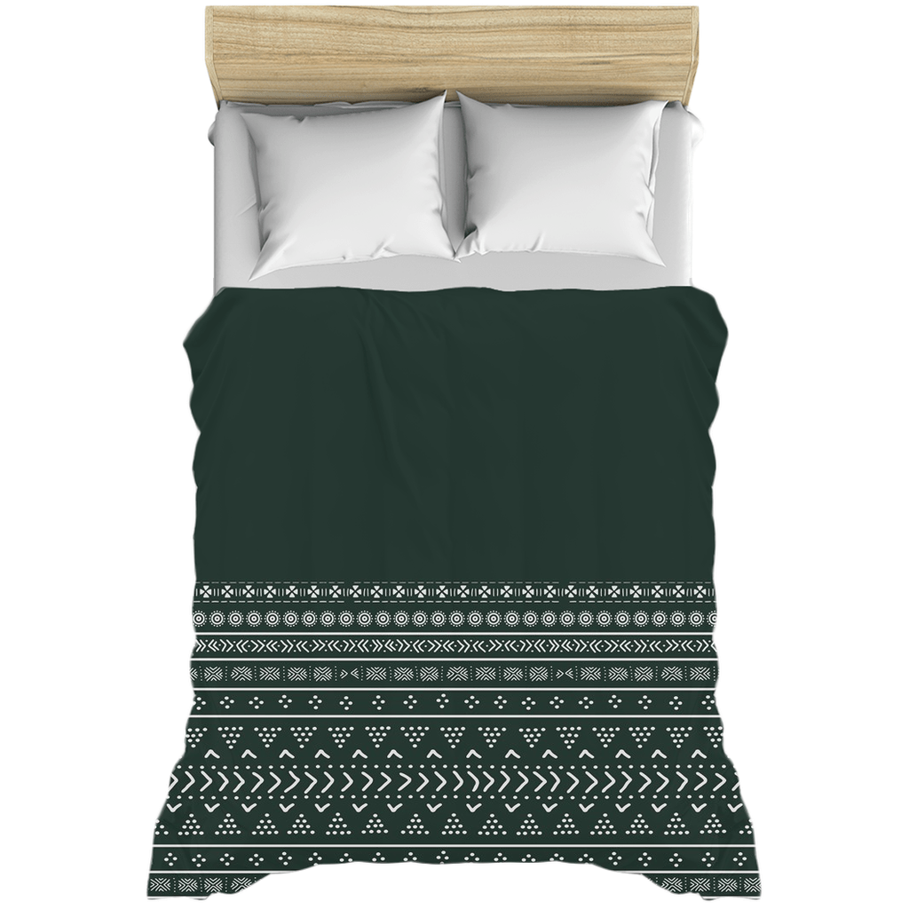 Emerald Mudcloth Boho Duvet Cover - Chocolate Ancestor