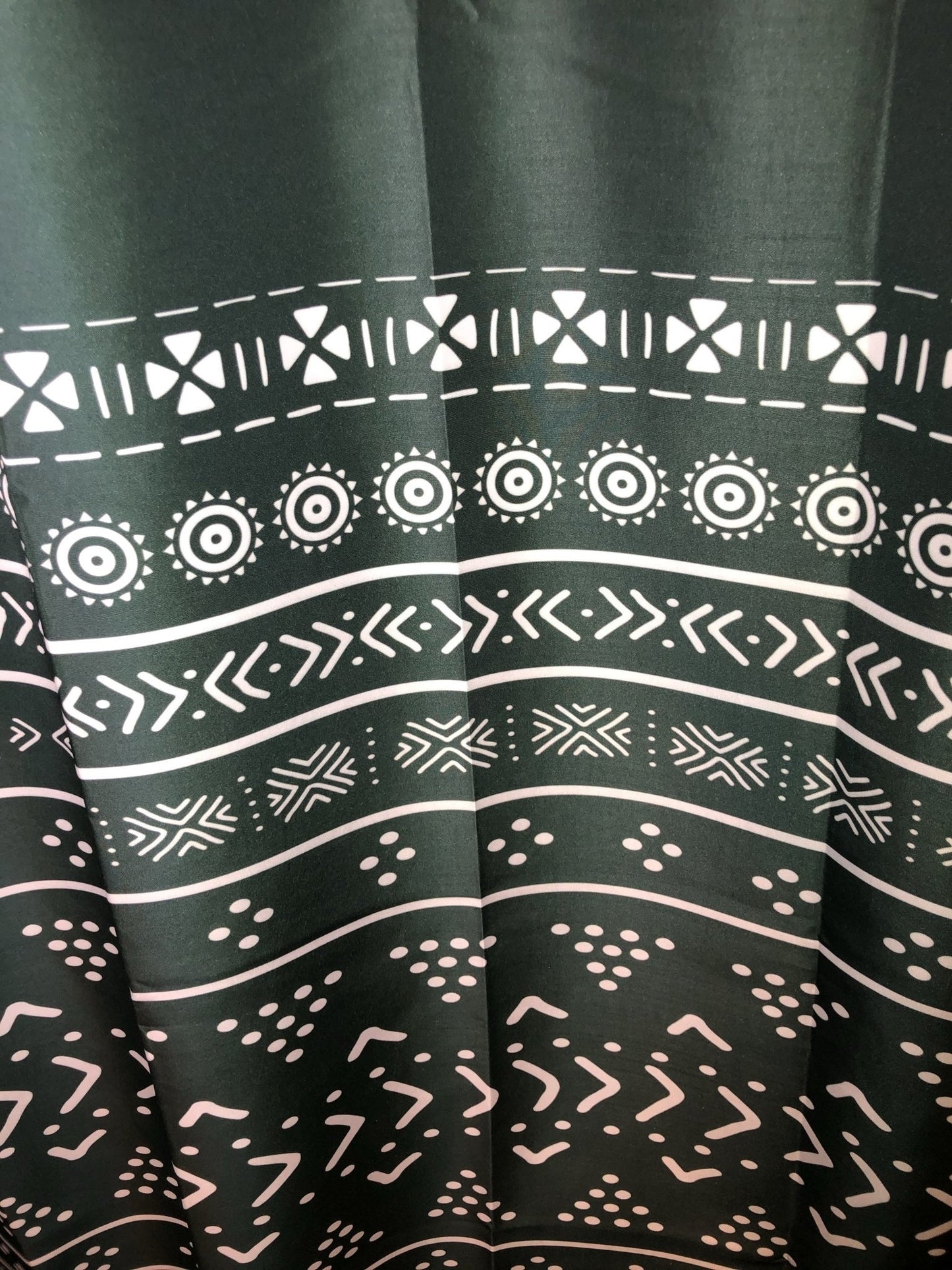 Emerald Mudcloth Boho Shower Curtain - Chocolate Ancestor