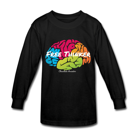 Free Thinker Kids' Long Sleeve T-Shirt - Chocolate Ancestor