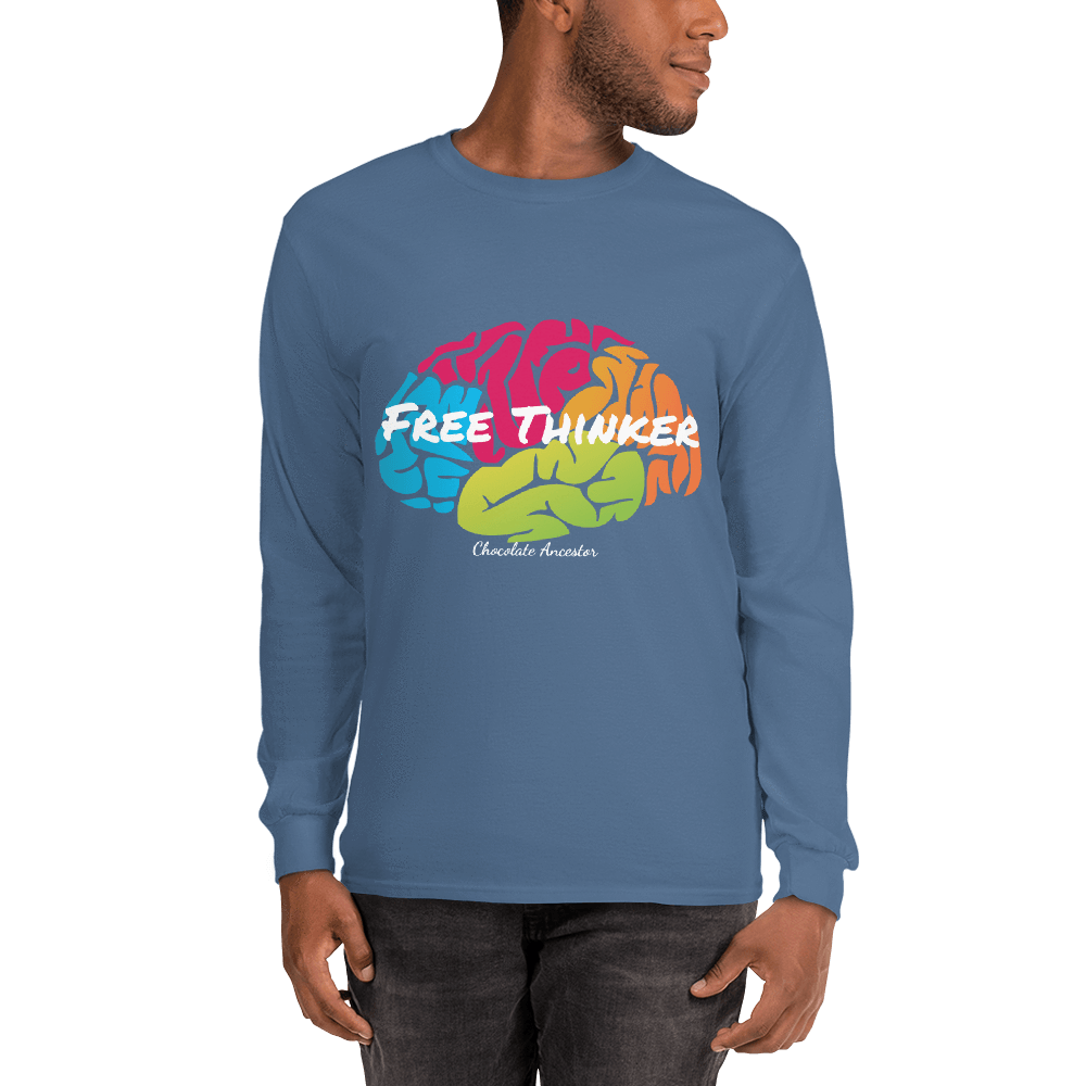 Free Thinker Unisex Long Sleeve T-Shirt - Chocolate Ancestor