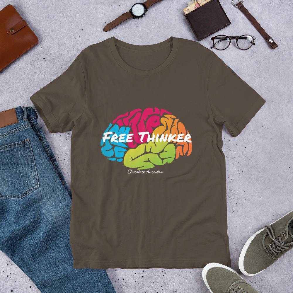 Free Thinker Unisex short sleeve t-shirt - Chocolate Ancestor