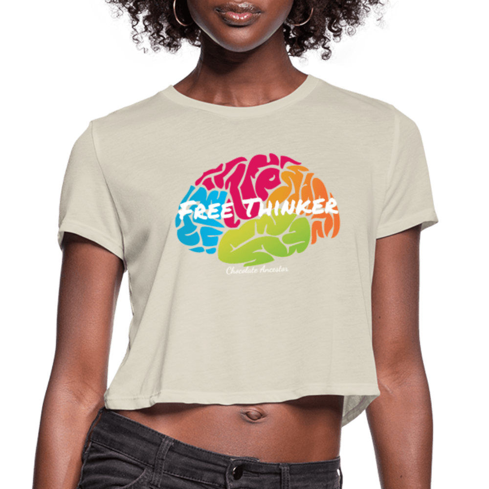 Free Thinker Women's Crop Top (Style 2) - Chocolate Ancestor