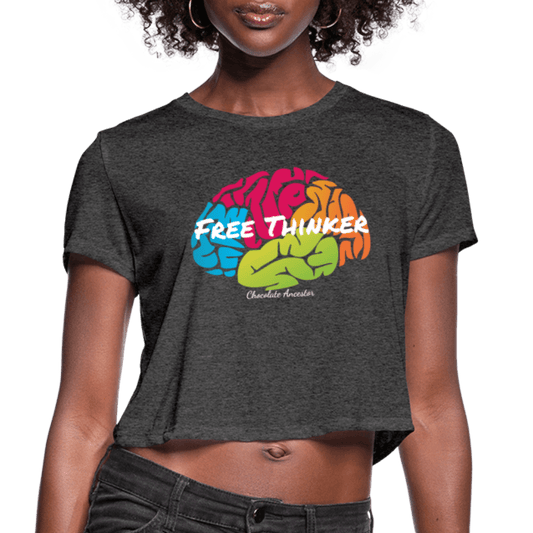 Free Thinker Women's Crop Top (Style 2) - Chocolate Ancestor