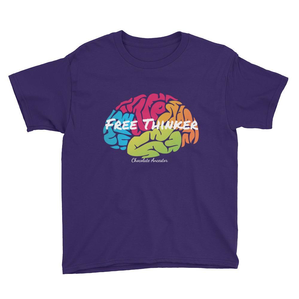 Free Thinker Youth Short Sleeve T-Shirt - Chocolate Ancestor