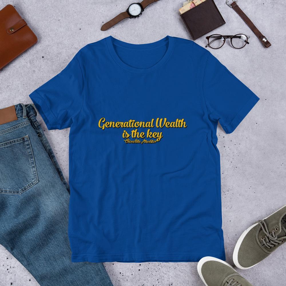 Generational Wealth is the Key Short-Sleeve Unisex T-Shirt - Chocolate Ancestor