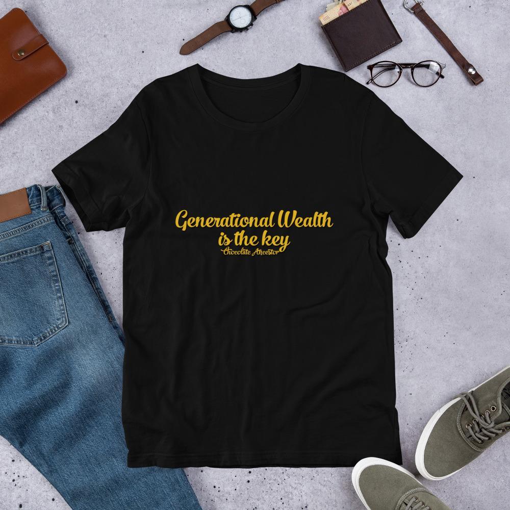 Generational Wealth is the Key Short-Sleeve Unisex T-Shirt - Chocolate Ancestor