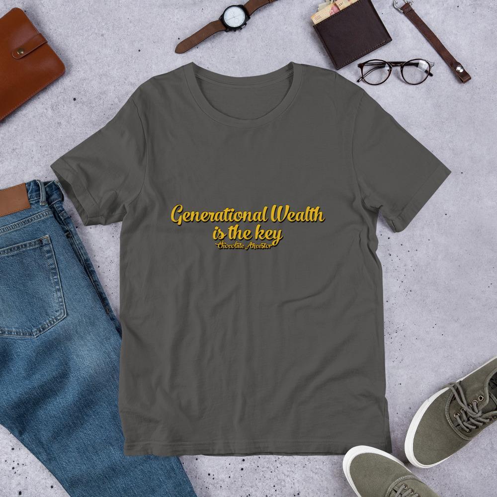 Generational Wealth is the Key Short-Sleeve Unisex T-Shirt - Chocolate Ancestor