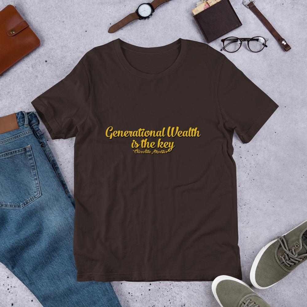 Generational Wealth is the Key Short-Sleeve Unisex T-Shirt - Chocolate Ancestor