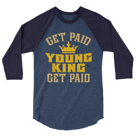 Get Paid Young King Get Paid Men's 3/4 sleeve raglan shirt - Chocolate Ancestor