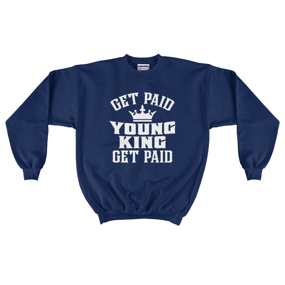 Get Paid Young King Get Paid Men's Crewneck Sweatshirt - Chocolate Ancestor