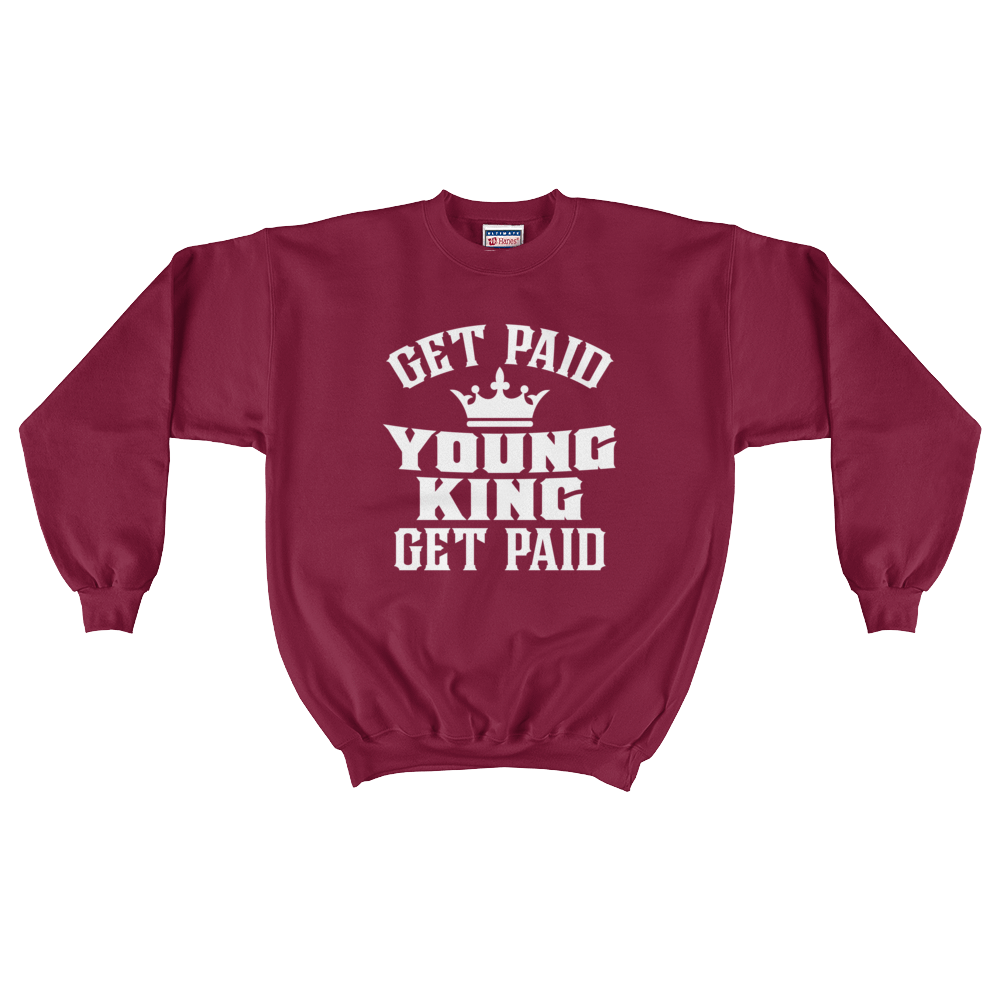 Get Paid Young King Get Paid Men's Crewneck Sweatshirt - Chocolate Ancestor