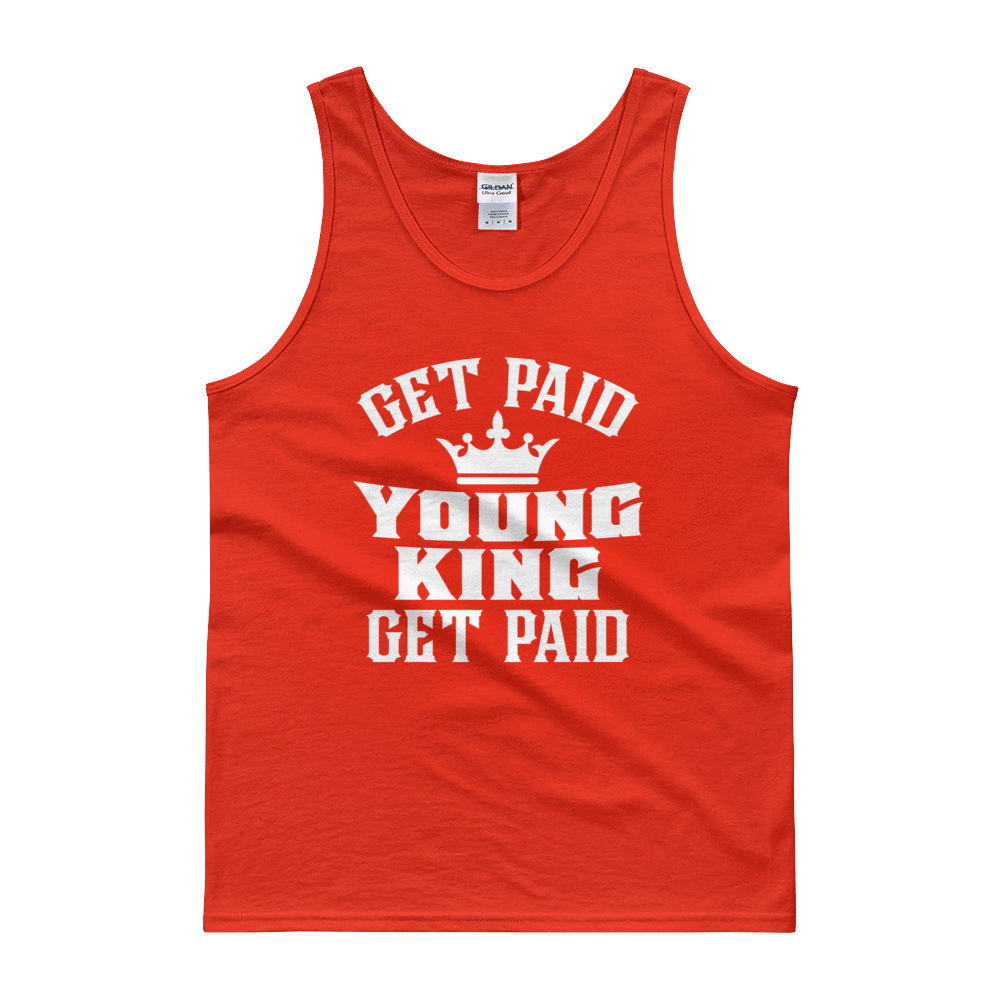 Get Paid Young King (White) Men's Tank top - Chocolate Ancestor