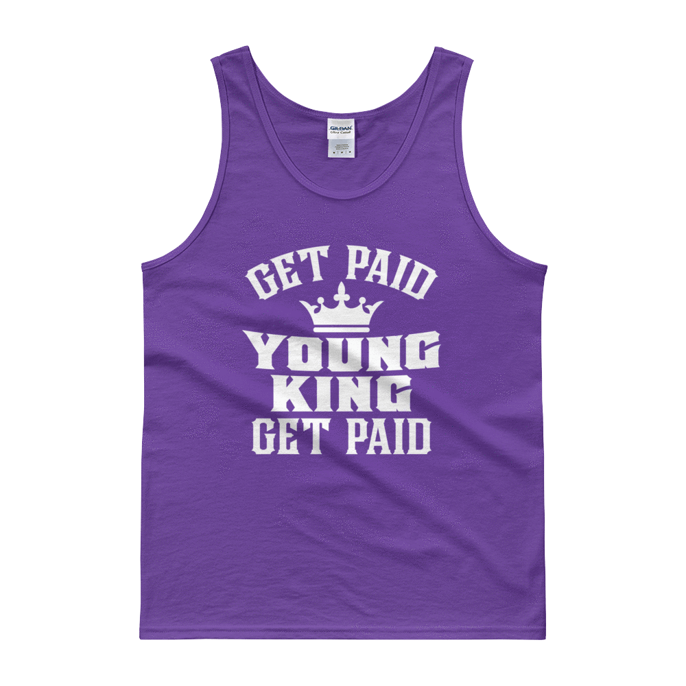 Get Paid Young King (White) Men's Tank top - Chocolate Ancestor