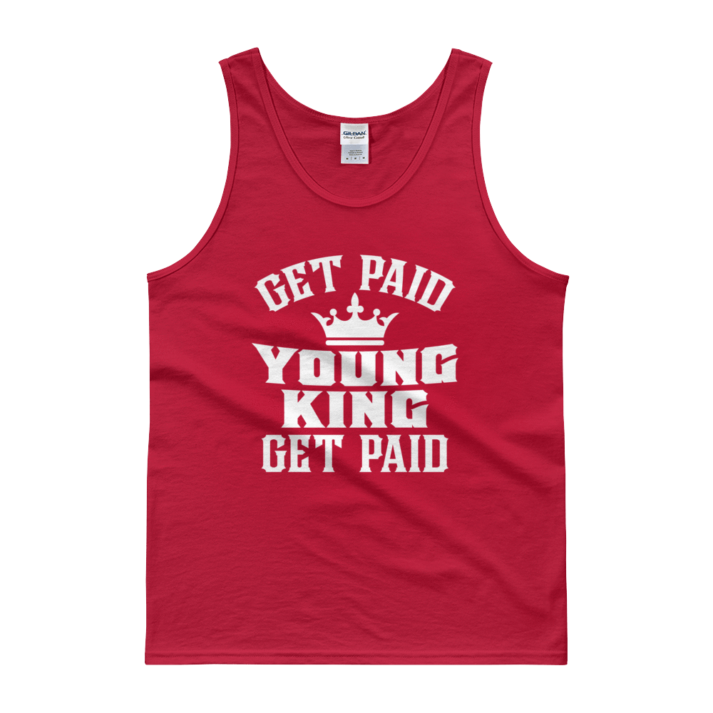 Get Paid Young King (White) Men's Tank top - Chocolate Ancestor