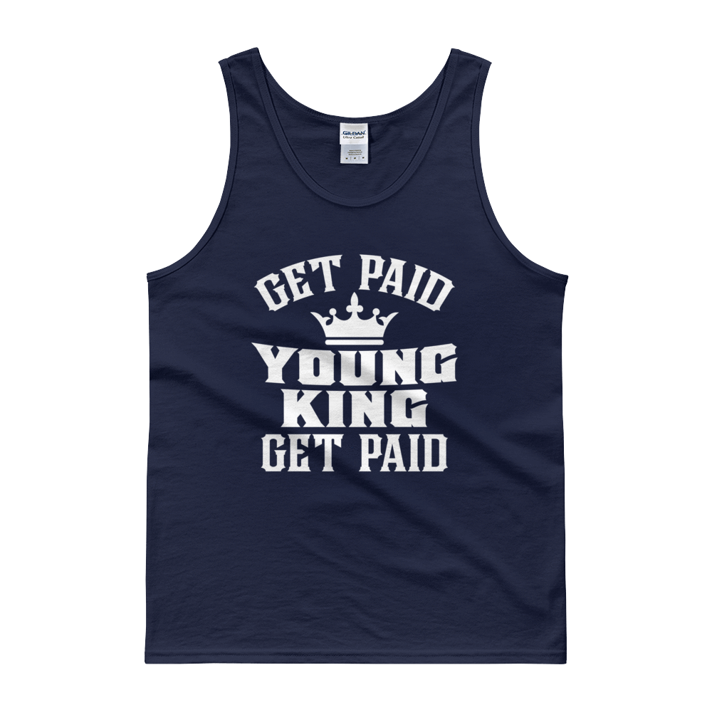 Get Paid Young King (White) Men's Tank top - Chocolate Ancestor