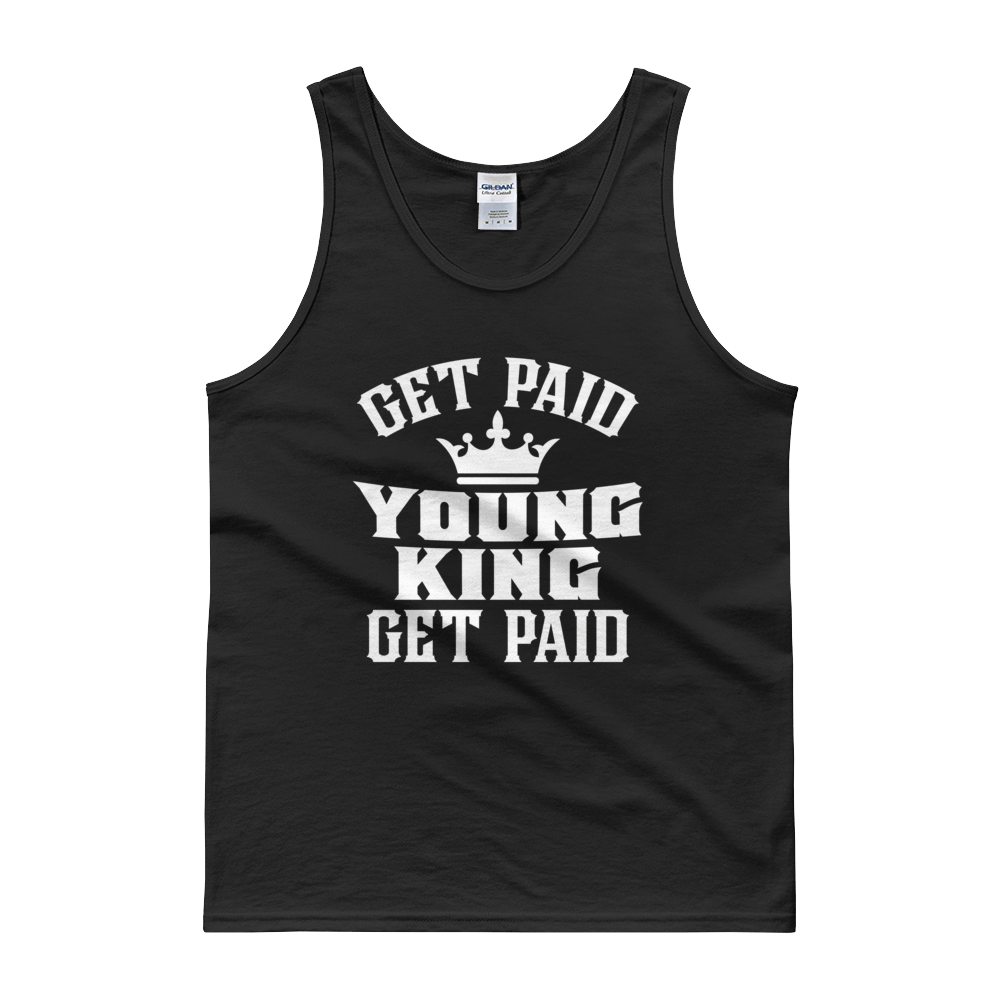 Get Paid Young King (White) Men's Tank top - Chocolate Ancestor