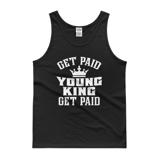 Get Paid Young King (White) Men's Tank top - Chocolate Ancestor