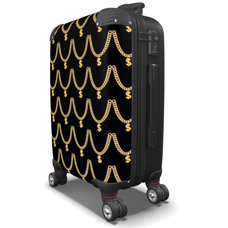 Gold Chain Pattern Bespoke Suitcase - Chocolate Ancestor