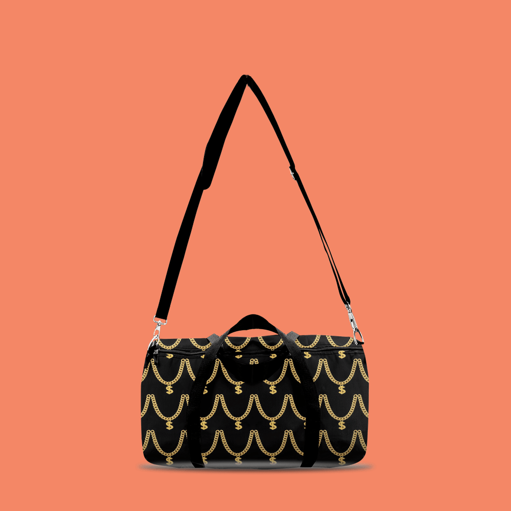 Gold Chain Pattern Duffle Bag - Chocolate Ancestor