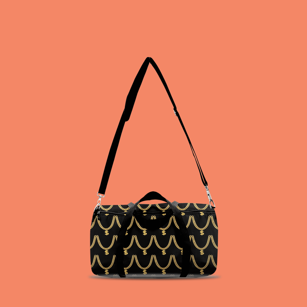 Gold Chain Pattern Duffle Bag - Chocolate Ancestor