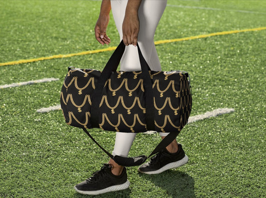 Gold Chain Pattern Duffle Bag - Chocolate Ancestor