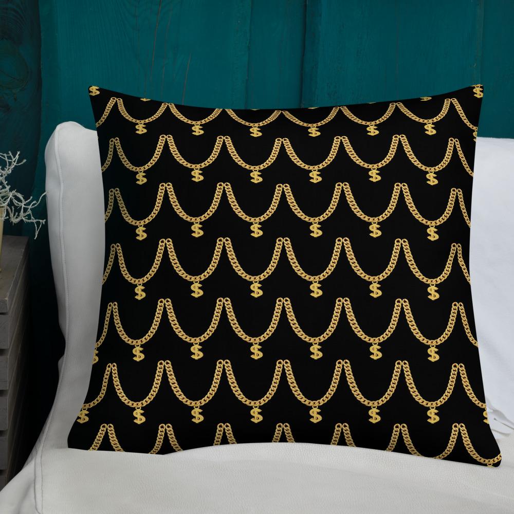 Gold Chain Pattern Pillow - Chocolate Ancestor