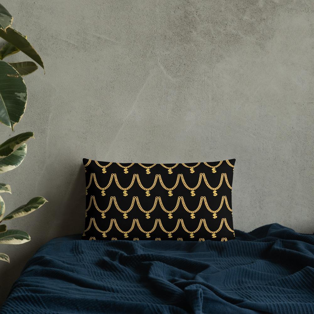 Gold Chain Pattern Pillow - Chocolate Ancestor