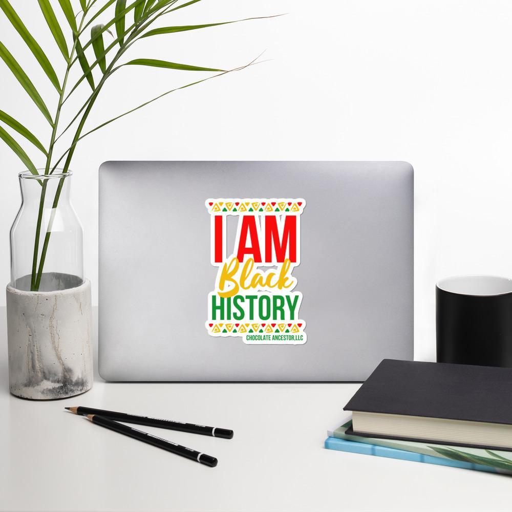 I Am Black History Bubble-free stickers - Chocolate Ancestor