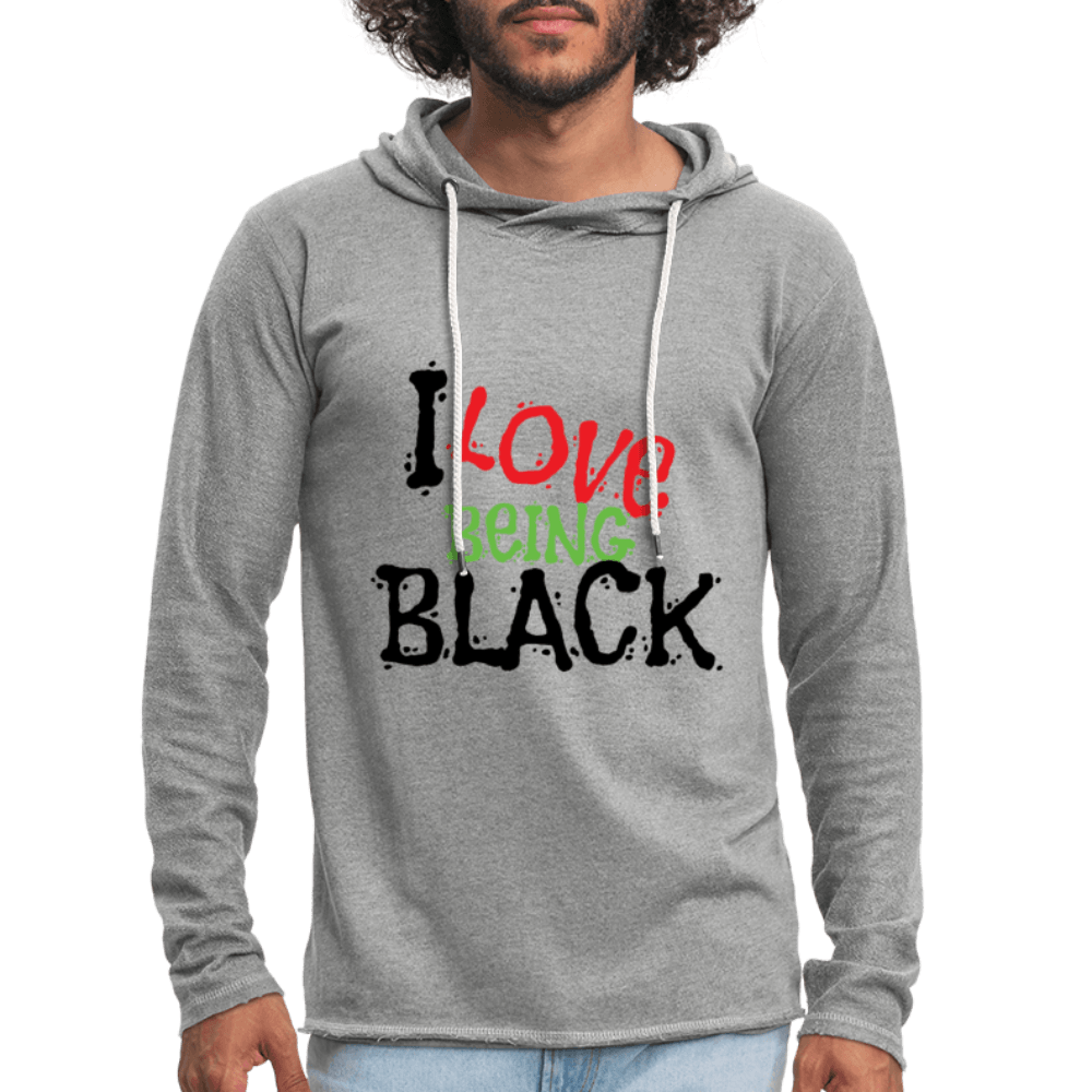 I Love Being Black Unisex Lightweight Terry Hoodie - Chocolate Ancestor