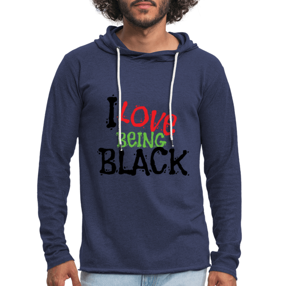 I Love Being Black Unisex Lightweight Terry Hoodie - Chocolate Ancestor