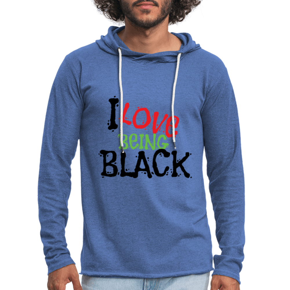 I Love Being Black Unisex Lightweight Terry Hoodie - Chocolate Ancestor